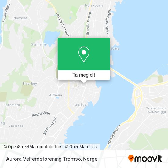 Aurora Velferdsforening Tromsø kart