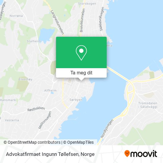 Advokatfirmaet Ingunn Tøllefsen kart