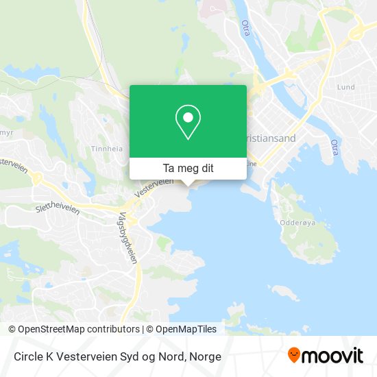 Circle K Vesterveien Syd og Nord kart