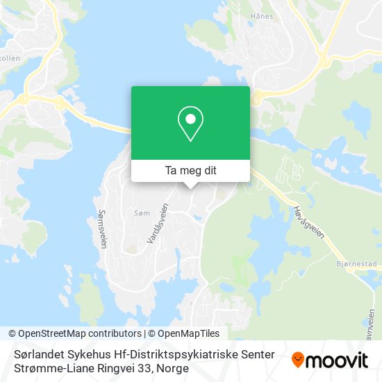 Sørlandet Sykehus Hf-Distriktspsykiatriske Senter Strømme-Liane Ringvei 33 kart