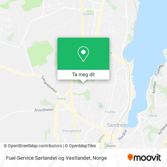 Fuel-Service Sørlandet og Vestlandet kart