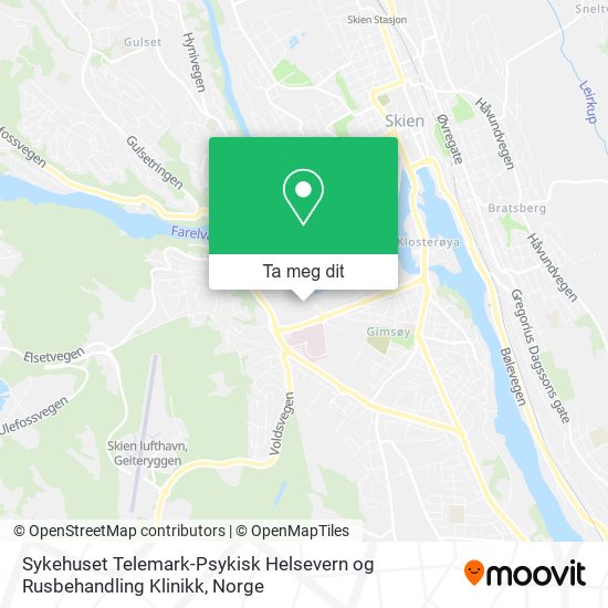 Sykehuset Telemark-Psykisk Helsevern og Rusbehandling Klinikk kart