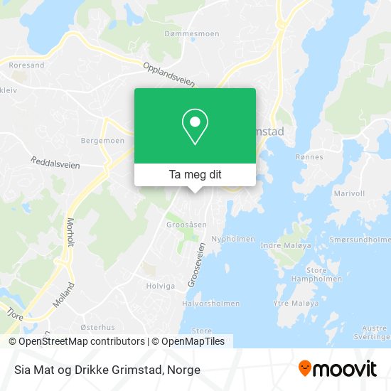 Sia Mat og Drikke Grimstad kart