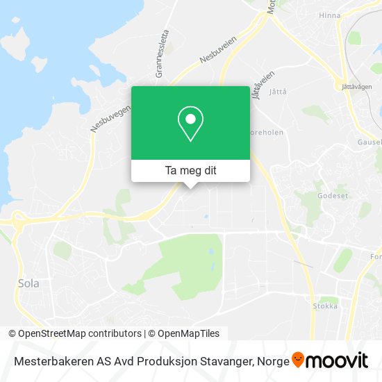 Mesterbakeren AS Avd Produksjon Stavanger kart