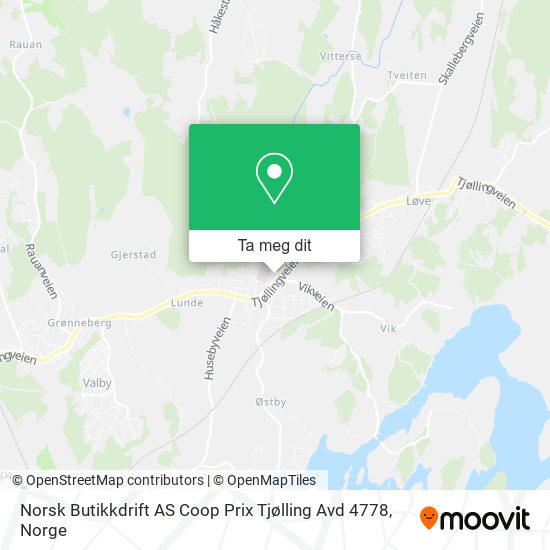 Norsk Butikkdrift AS Coop Prix Tjølling Avd 4778 kart