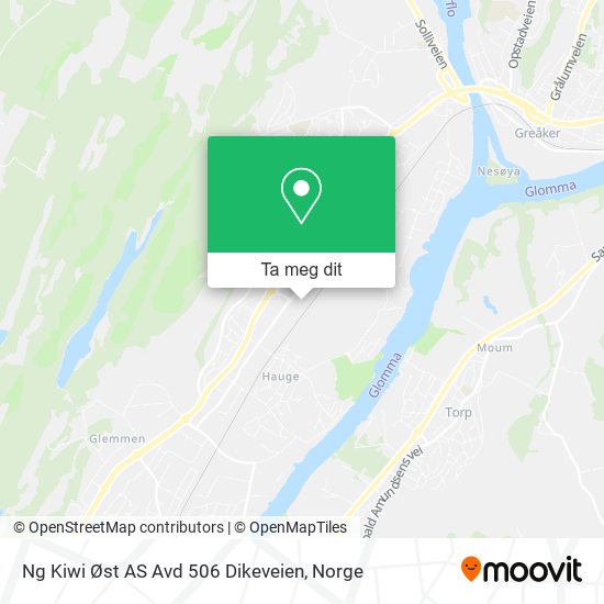 Ng Kiwi Øst AS Avd 506 Dikeveien kart