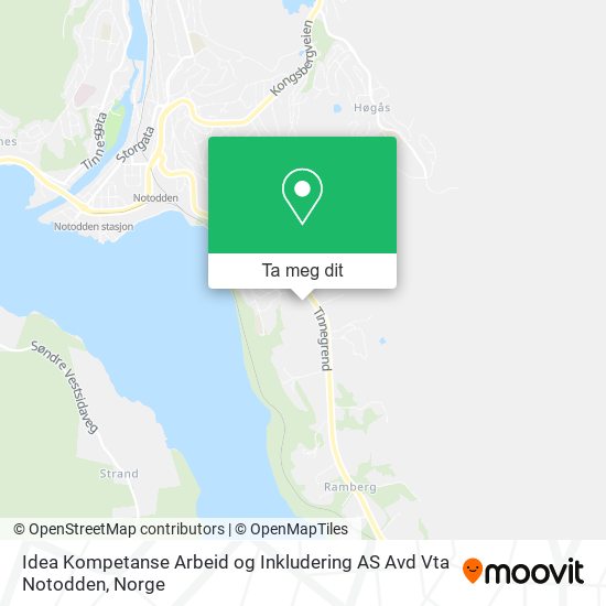 Idea Kompetanse Arbeid og Inkludering AS Avd Vta Notodden kart