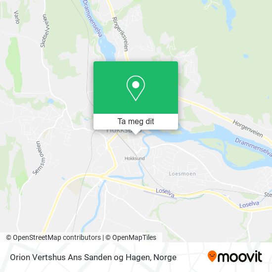 Orion Vertshus Ans Sanden og Hagen kart