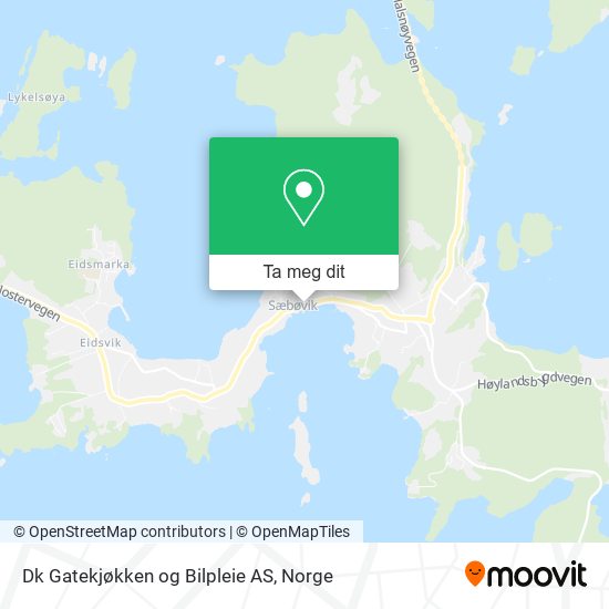 Dk Gatekjøkken og Bilpleie AS kart