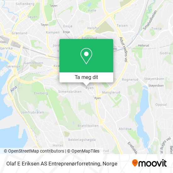Olaf E Eriksen AS Entreprenørforretning kart