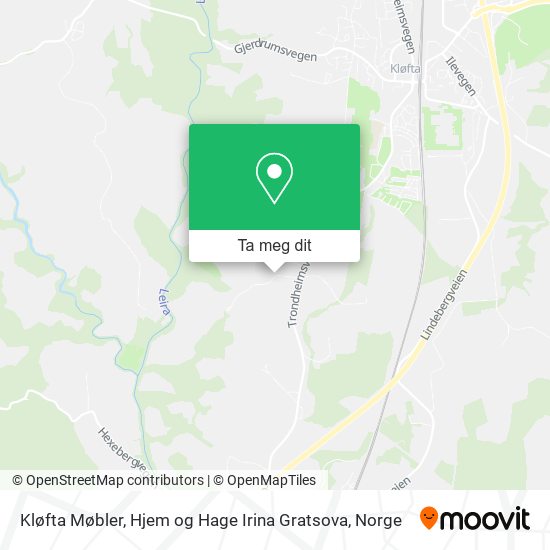 Kløfta Møbler, Hjem og Hage Irina Gratsova kart