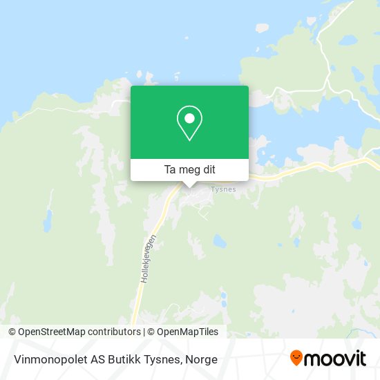 Vinmonopolet AS Butikk Tysnes kart