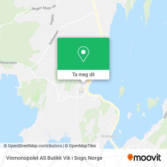 Vinmonopolet AS Butikk Vik i Sogn kart