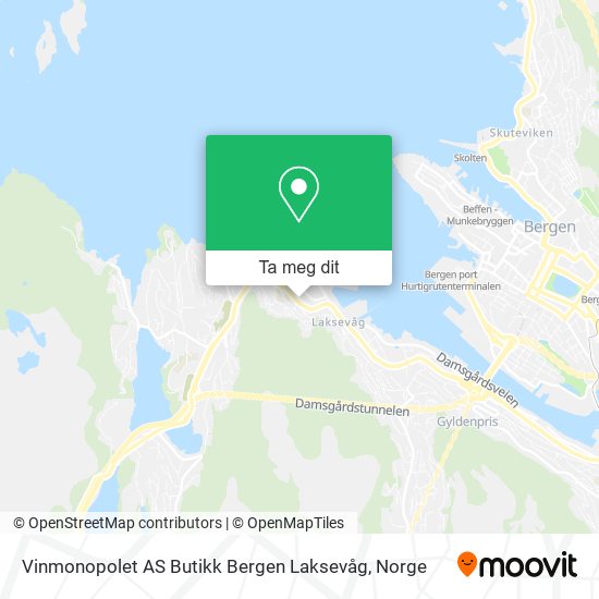 Vinmonopolet AS Butikk Bergen Laksevåg kart