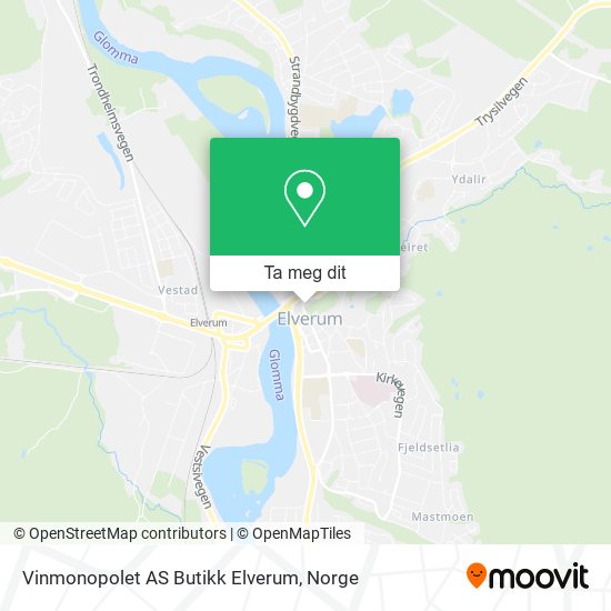 Vinmonopolet AS Butikk Elverum kart
