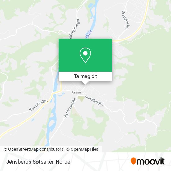Jønsbergs Søtsaker kart