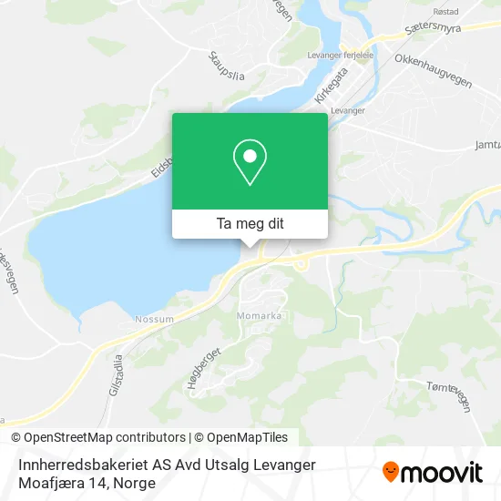 Innherredsbakeriet AS Avd Utsalg Levanger Moafjæra 14 kart
