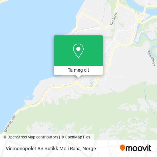 Vinmonopolet AS Butikk Mo i Rana kart