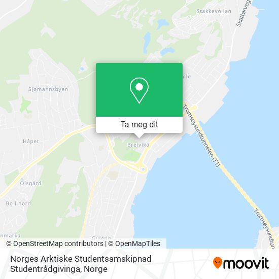 Norges Arktiske Studentsamskipnad Studentrådgivinga kart