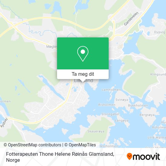 Fotterapeuten Thone Helene Røinås Glamsland kart