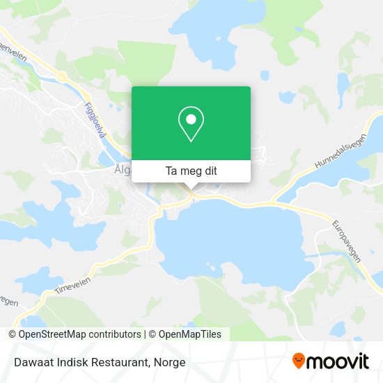 Dawaat Indisk Restaurant kart