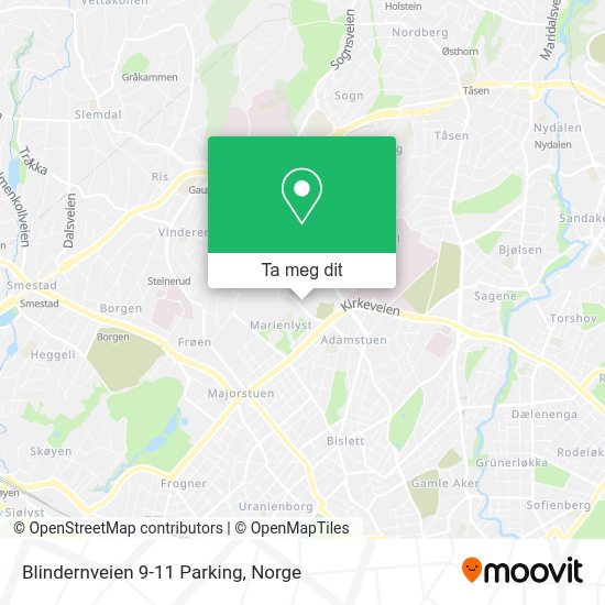 Blindernveien 9-11 Parking kart
