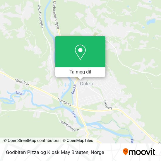 Godbiten Pizza og Kiosk May Braaten kart