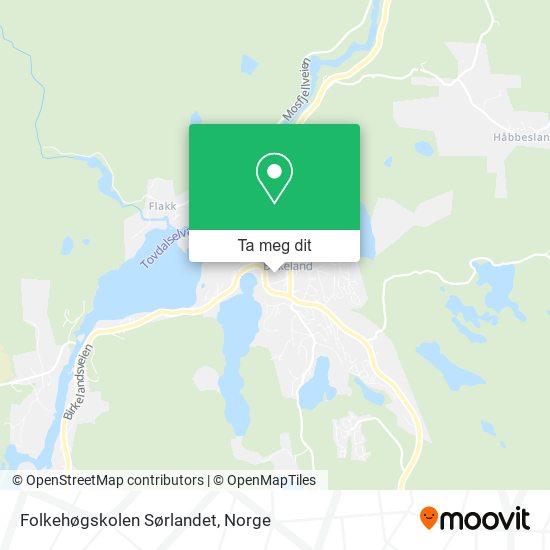 Folkehøgskolen Sørlandet kart
