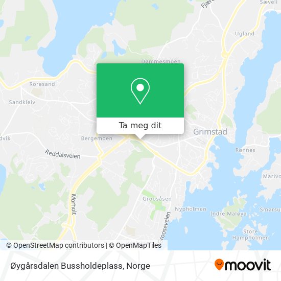 Øygårsdalen Bussholdeplass kart