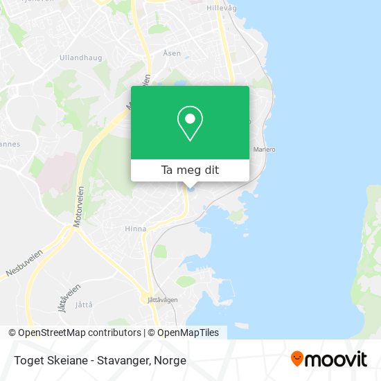 Toget Skeiane - Stavanger kart