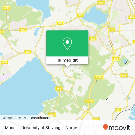 Mosalla, University of Stavanger kart