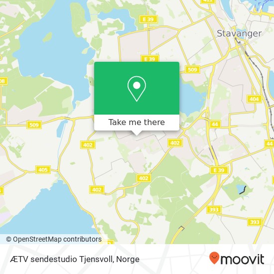 ÆTV sendestudio Tjensvoll kart