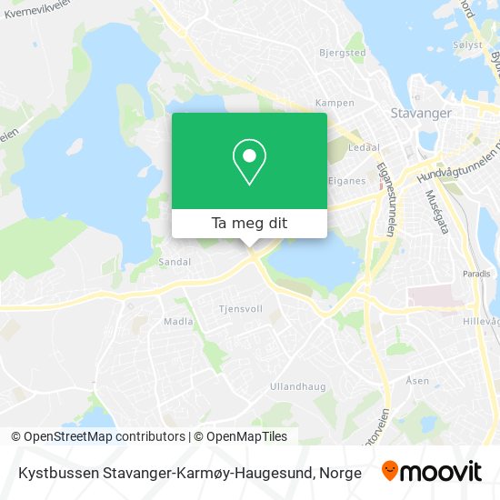 Kystbussen Stavanger-Karmøy-Haugesund kart