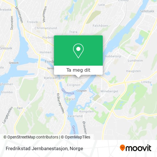 Fredrikstad Jernbanestasjon kart