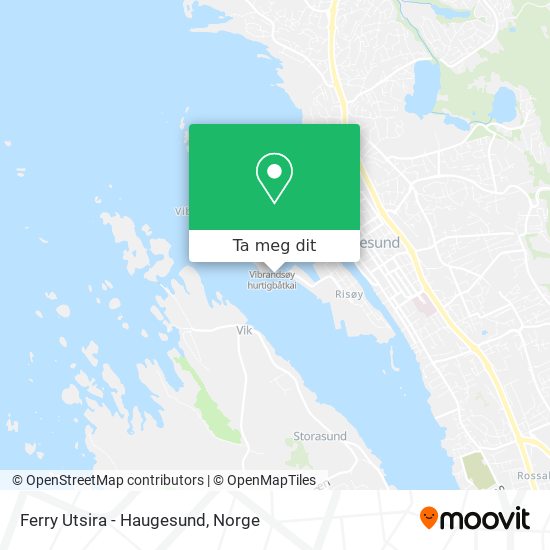 Ferry Utsira - Haugesund kart