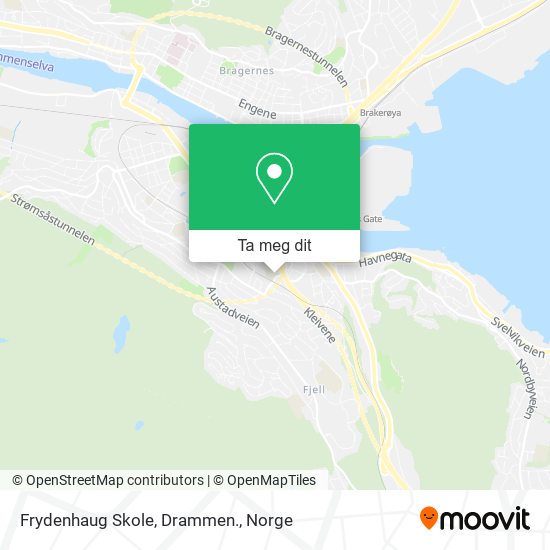 Frydenhaug Skole, Drammen. kart