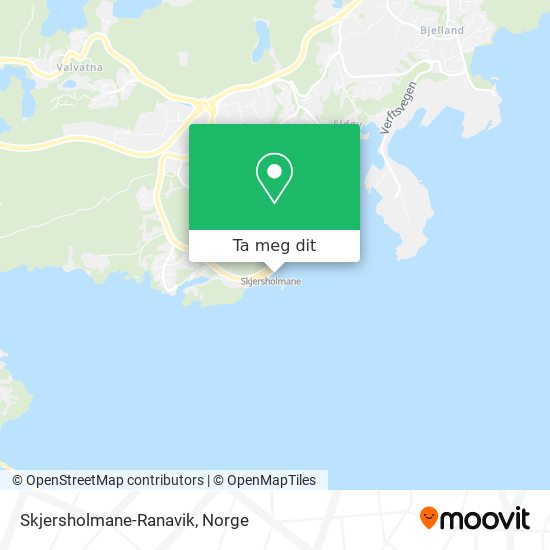 Skjersholmane-Ranavik kart
