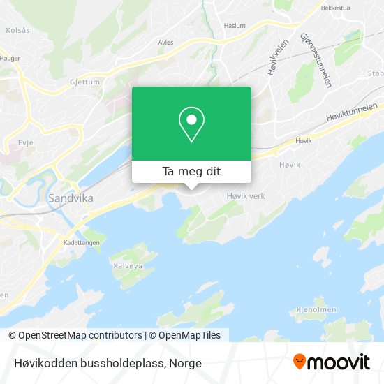Høvikodden bussholdeplass kart