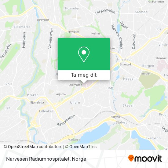 Narvesen Radiumhospitalet kart