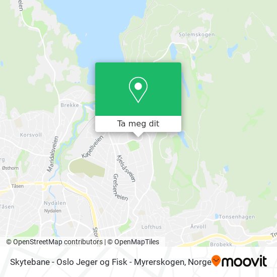 Skytebane - Oslo Jeger og Fisk - Myrerskogen kart