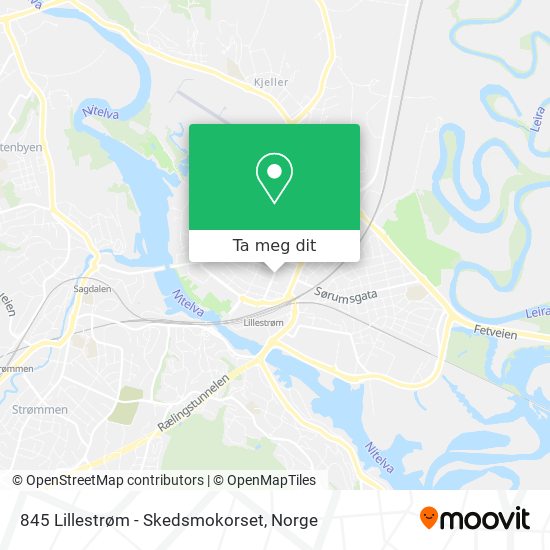 845 Lillestrøm - Skedsmokorset kart