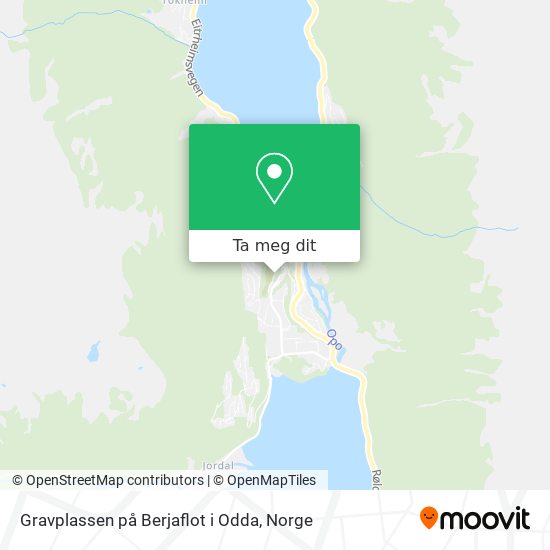 Gravplassen på Berjaflot i Odda kart