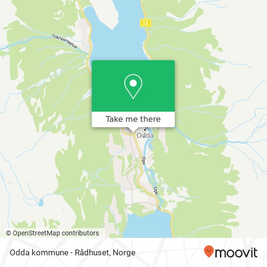 Odda kommune - Rådhuset kart