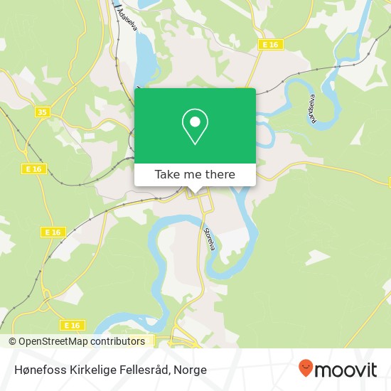 Hønefoss Kirkelige Fellesråd kart