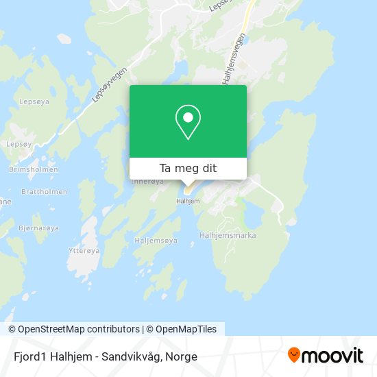 Fjord1 Halhjem - Sandvikvåg kart