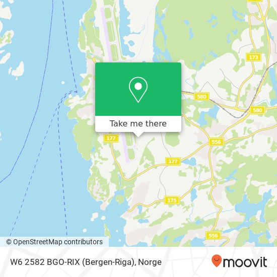 W6 2582 BGO-RIX (Bergen-Riga) kart