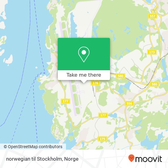 norwegian til Stockholm kart