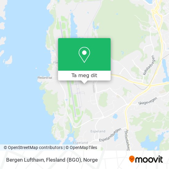 Bergen Lufthavn, Flesland (BGO) kart