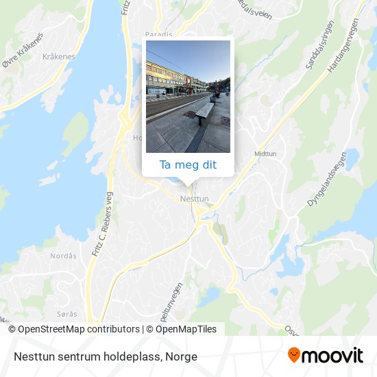 Nesttun sentrum holdeplass kart