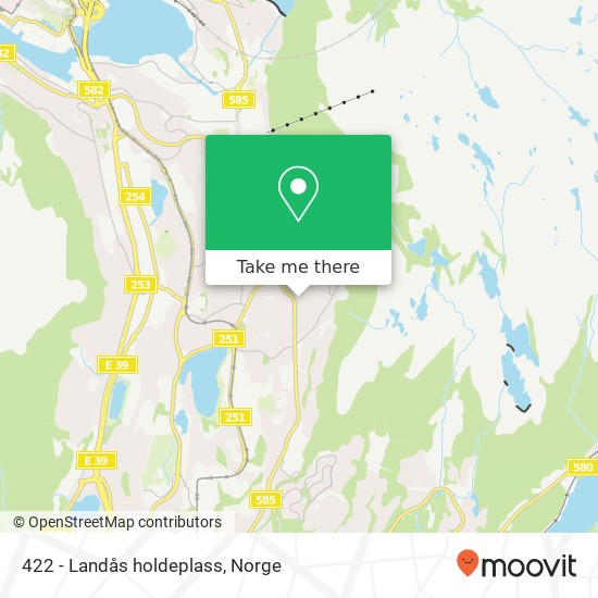 422 - Landås holdeplass kart